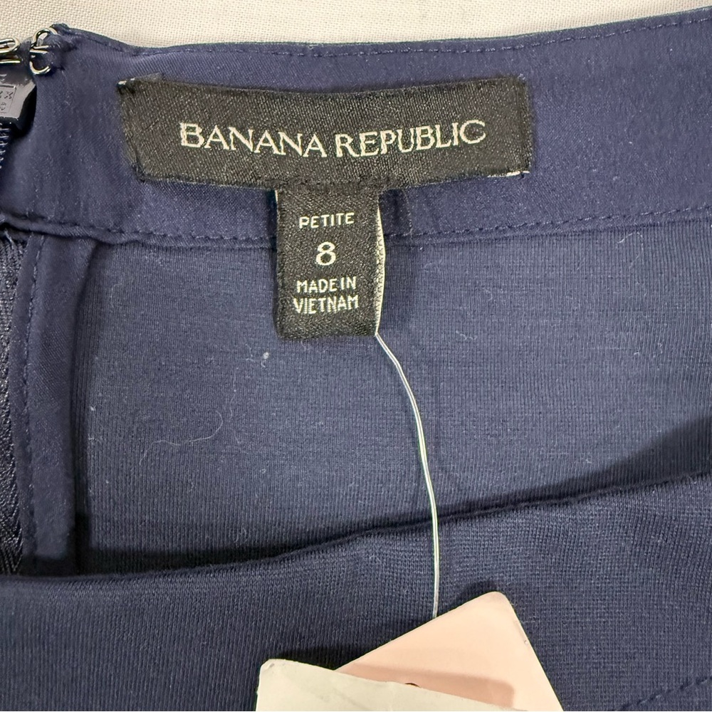 Flutter Sleeve Banana Republic Navy Blue Petite Shift Dress 8P - Picture 8 of 11